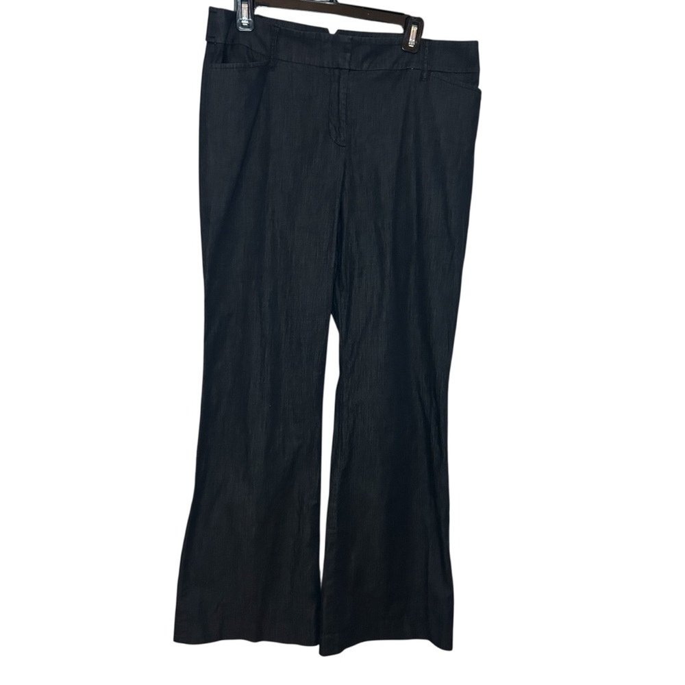 LOFT Julie Flare Pants Size 14 Dark Wash Trouser Career Work Slacks